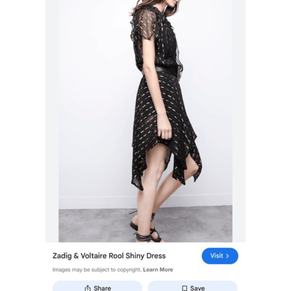 Zadig & Voltaire Whimsigoth Dress Dark Romance Metallic Festival EdgyHem Party S - Picture 2 of 14